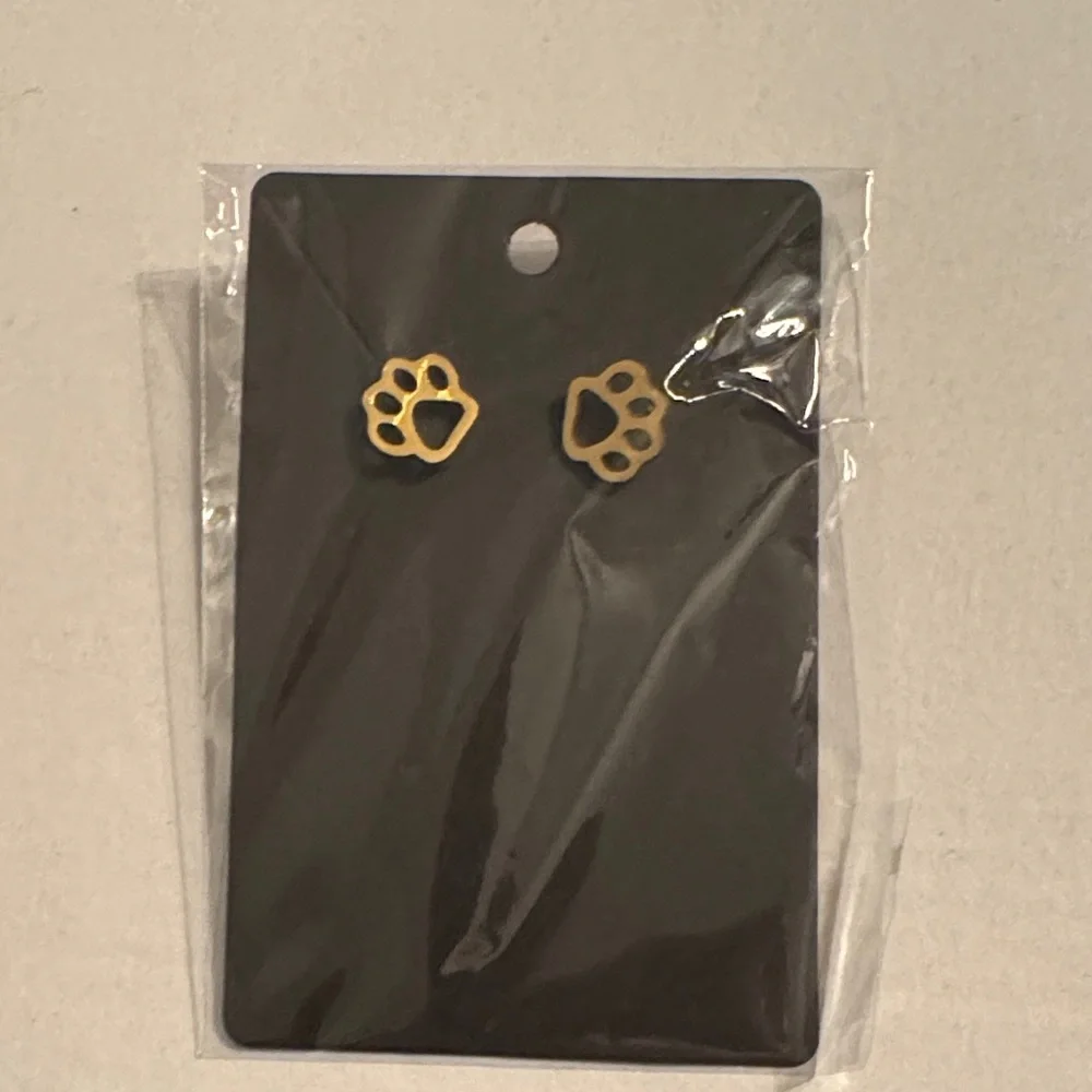 Gold Paw Print Earrings